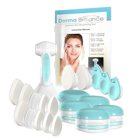 DermaBrilliance Sonic Exfoliation System Face Cleanser - Facial Cleanser w/ Face Exfoliator, Exfoliating Brush - Facial Skin Care Products That Clean, Moisturize, and Exfoliate